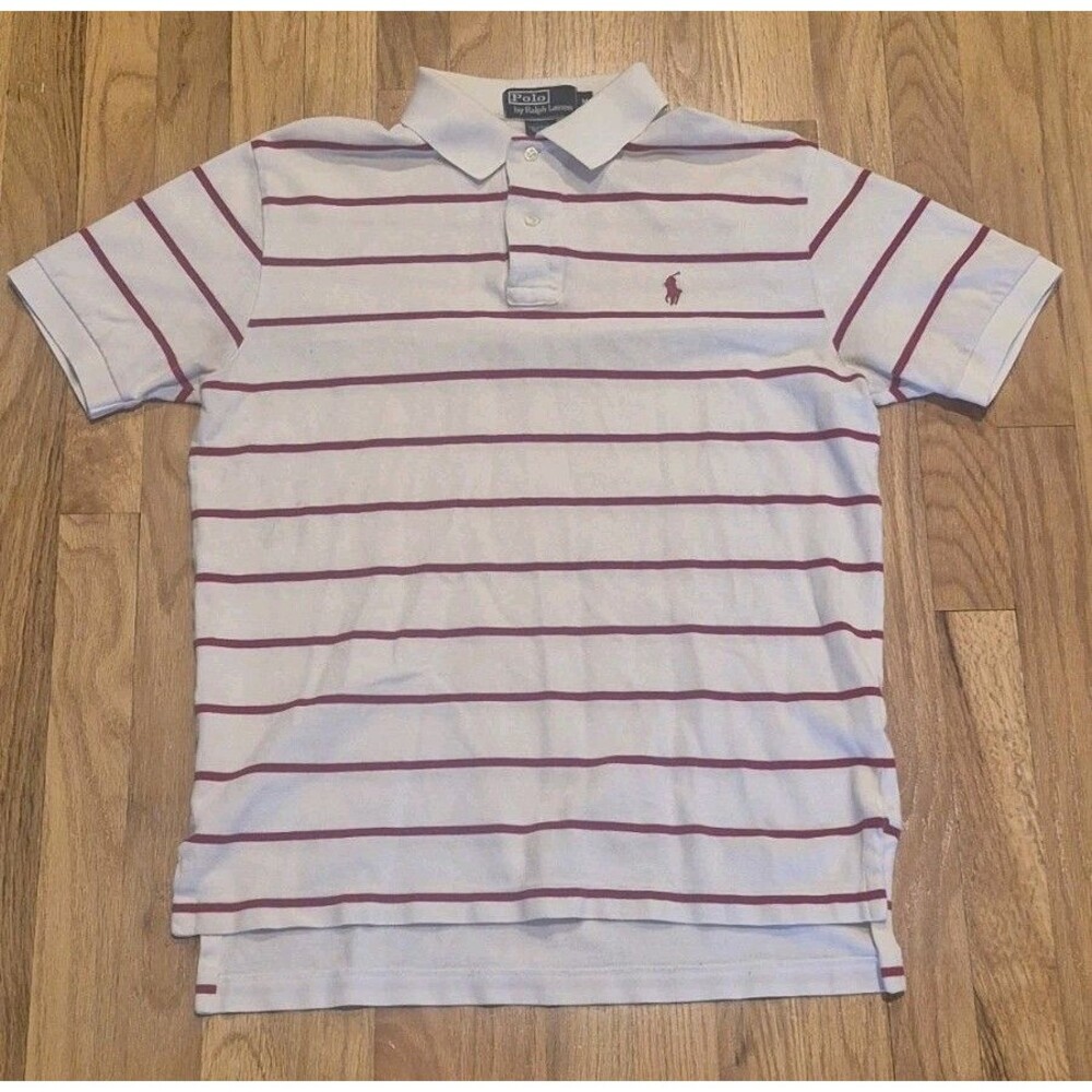 Polo Ralph Lauren Red White Candy Cane Striped Polo Shirt Men's Size Medium